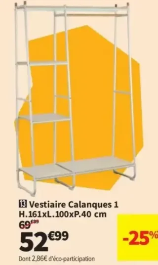 Vestiaire Calanques 1 H.161xL.100xP.40 cm