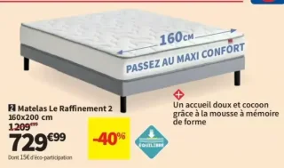Matelas Le Raffinement 2 160x200 cm