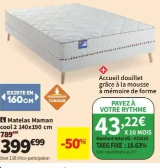 Matelas Maman cool 2 140x190 cm