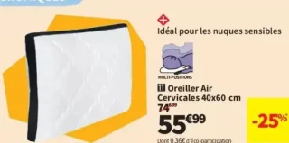 Oreiller Air Cervicales Bultex 40x60 cm