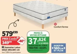 Simmons 3 Sommier Lotus Idéal 140x190 cm