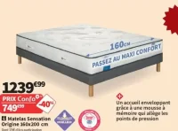 Simmons 4 Matelas Sensation Origine 160x200 cm