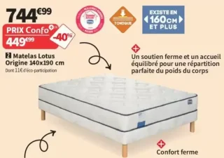 Simmons 2 Matelas Lotus Origine 140x190 cm