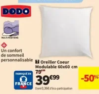 Dodo Oreiller Coeur Modulable 60x60 cm