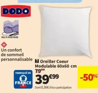 Dodo Oreiller Coeur Modulable 60x60 cm
