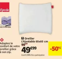 Epéda Oreiller L'Ajustable 60x60 cm