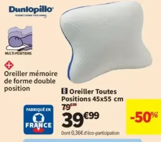 Dunlopillo Oreiller Toutes Positions 45x55 cm