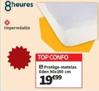 8 heures Protège-matelas Eden 90x190 cm