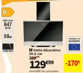 Hotpoint HHVP6.6FLMK Hotte décorative 59.8 cm
