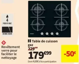Candy CVG6B-FP Table de cuisson gaz