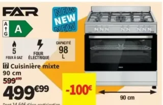 Cuisinière mixte 90 cm FAR
