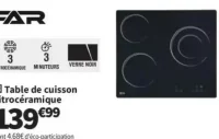 Table de cuisson vitrocéramique FAR
