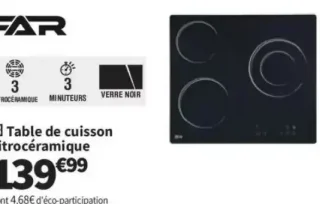 Table de cuisson vitrocéramique FAR
