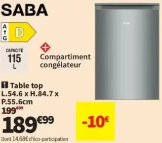 Table top SABA RT1006DIX Réfrigérateur