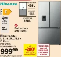 Réfrigérateur multiportes HISENSE FMN630SWSE