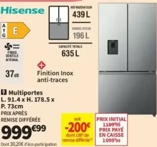 Réfrigérateur multiportes HISENSE FMN630SWSE