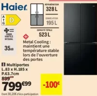 Réfrigérateur multiportes HAIER HCR58S18DNMB
