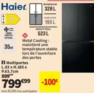 Réfrigérateur multiportes HAIER HCR58S18DNMB