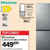 Hisense Réfrigérateur combiné RB300N3ESD