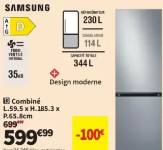 Samsung Réfrigérateur combiné RL34C601DSA
