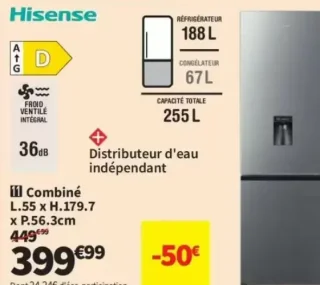 Hisense Réfrigérateur combiné RB1N255NMDD