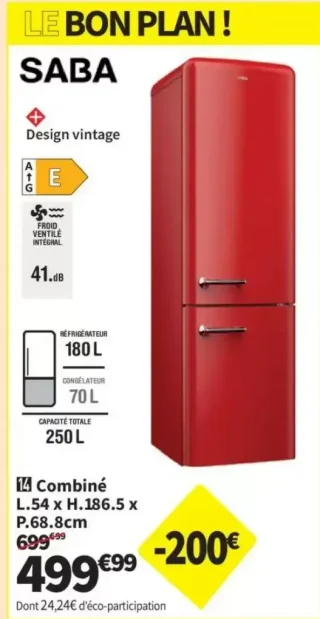 SABA Réfrigérateur combiné CBVINT256NFERD