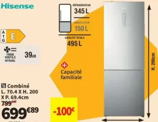 Hisense Réfrigérateur combiné RB645N4BCE