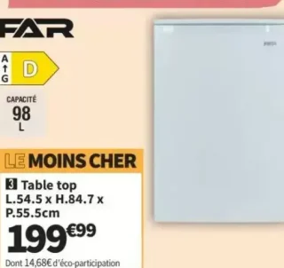 Congélateur Table top FAR CTG9826DW