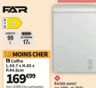 Congélateur Coffre FAR K106 G