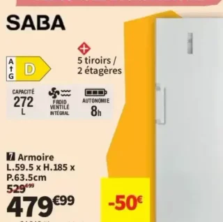 Congélateur Armoire Saba UF272DNFW
