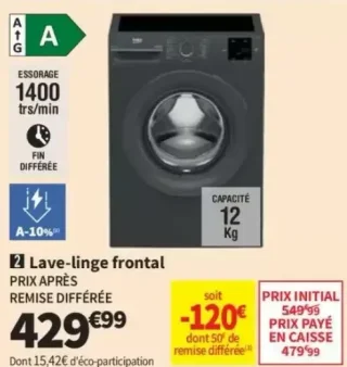 Lave-linge frontal Beko BM0WT41241FB