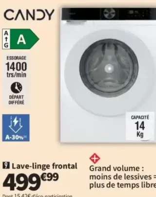 Lave-linge frontal Candy GD 414L9C-S