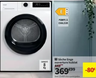 Sèche linge ouverture hublot Candy GDS 8N1B-S