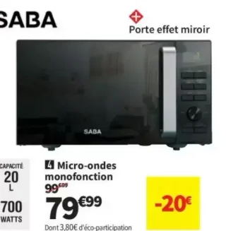Micro-ondes monofonction SABA MS20EMB