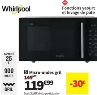 Micro-ondes grill Whirlpool MWP254SB