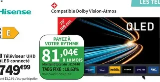 Hisense Téléviseur UHD QLED connecté