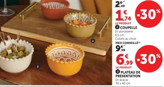 Plateau de présentation en acacia