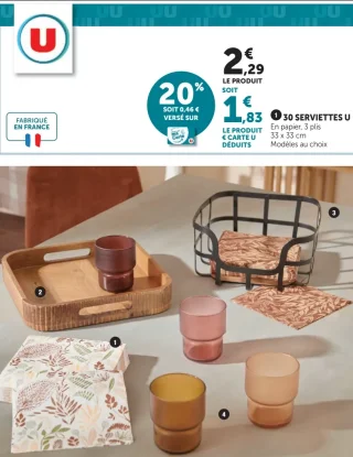 Serviettes en papier U