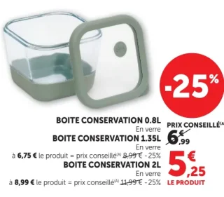 Boîte de conservation en verre