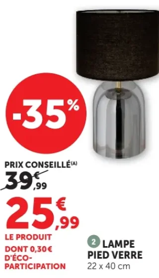 Lampe Pied Verre