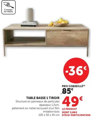 Table basse 1 tiroir