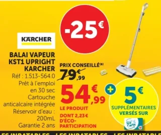 Balai vapeur Karcher KST1 Upright