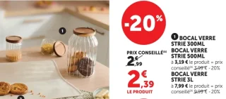 Bocal verre strié
