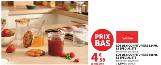 LOT DE 6 CONFITURIERS 324ML LE SPECIALISTE