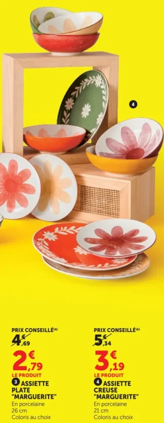 Artime Assiette creuse "Marguerite" En porcelaine 21 cm