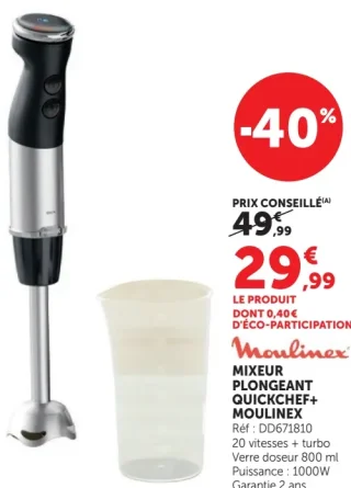 MIXEUR PLONGEANT QUICKCHEF+ MOULINEX