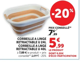 Corbeille à linge rétractable U 24L