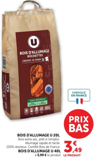 Bois d'allumage bûchettes U 20L