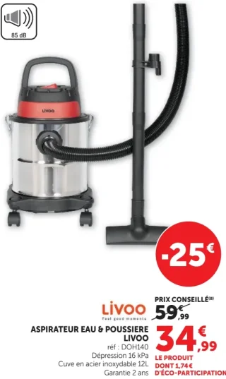 LIVOO Aspirateur eau & poussière LIVOO DOH140