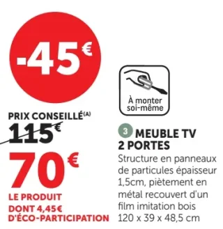 Meuble TV 2 portes